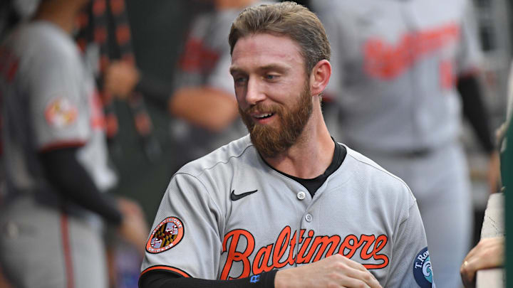 Aug 4, 2025; Philadelphia, Pennsylvania, USA; Baltimore Orioles third base Jordan Westburg (11) against the Philadelphia Phillies at Citizens Bank Park. Mandatory Credit: Eric Hartline-Imagn Images