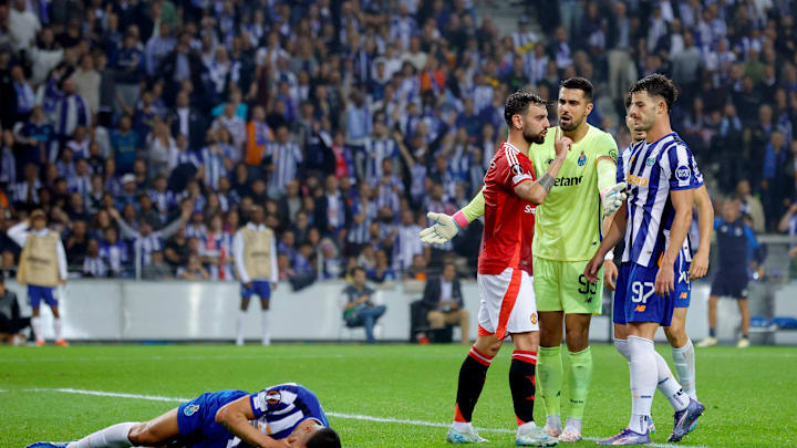 Bruno Fernandes, moments before being sent off