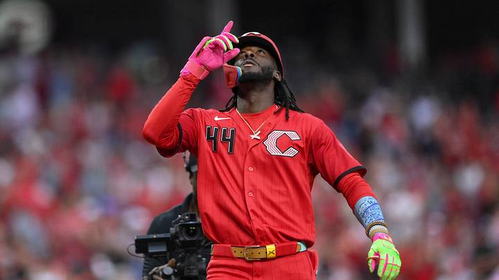 Sep 5, 2026; Cincinnati, Ohio, USA; Cincinnati Reds shortstop Elly De La Cruz (44) rounds the bases after a solo home run against the Milwaukee Brewers during the first inning at Great American Ball Park. Mandatory Credit: Tanner Pearson-Imagn Images Sep 5, 2026; Cincinnati, Ohio, USA; Cincinnati Reds shortstop Elly De La Cruz (44) rounds the bases after a solo home run against the Milwaukee Brewers during the first inning at Great American Ball Park. Mandatory Credit: Tanner Pearson-Imagn Images