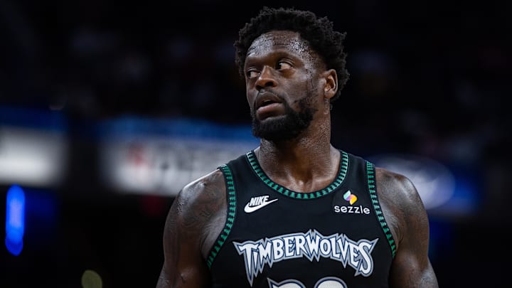 Apr 7, 2026; Indianapolis, Indiana, USA; Minnesota Timberwolves forward Julius Randle (30) looks on in the second half against the Indiana Pacers at Gainbridge Fieldhouse. Mandatory Credit: Trevor Ruszkowski-Imagn Images