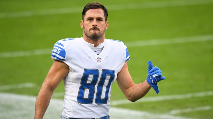 Former Detroit Lions wide receiver Danny Amendola (80) 