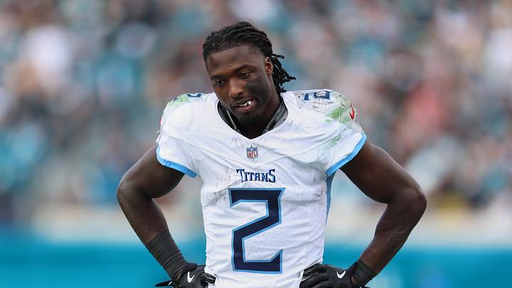 Jan 4, 2026; Jacksonville, Florida, USA; Tennessee Titans running back Tyjae Spears (2) reacts against the Jacksonville Jaguars during the third quarter at EverBank Stadium. Mandatory Credit: Morgan Tencza-Imagn Images Jan 4, 2026; Jacksonville, Florida, USA; Tennessee Titans running back Tyjae Spears (2) reacts against the Jacksonville Jaguars during the third quarter at EverBank Stadium. Mandatory Credit: Morgan Tencza-Imagn Images