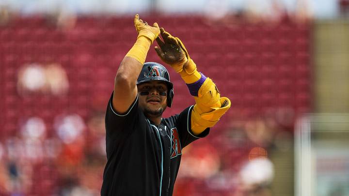 Jun 14, 2026; Cincinnati, Ohio, USA; Arizona Diamondbacks catcher Gabriel Moreno (14) reacts after hitting a solo home run in the eighth inning against the Cincinnati Reds at Great American Ball Park. Mandatory Credit: Katie Stratman-Imagn Images Jun 14, 2026; Cincinnati, Ohio, USA; Arizona Diamondbacks catcher Gabriel Moreno (14) reacts after hitting a solo home run in the eighth inning against the Cincinnati Reds at Great American Ball Park. Mandatory Credit: Katie Stratman-Imagn Images