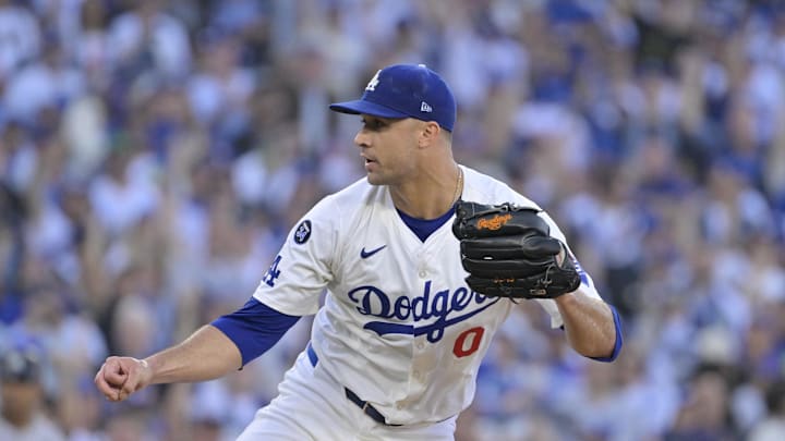 Oct 25, 2024; Los Angeles, California, USA; Los Angeles Dodgers pitcher Jack Flaherty (0) pitches against the New York Yankees in the first inning during game one of the 2024 MLB World Series at Dodger Stadium. Mandatory Credit: Jayne Kamin-Oncea-Imagn Images Oct 25, 2024; Los Angeles, California, USA; Los Angeles Dodgers pitcher Jack Flaherty (0) pitches against the New York Yankees in the first inning during game one of the 2024 MLB World Series at Dodger Stadium. Mandatory Credit: Jayne Kamin-Oncea-Imagn Images