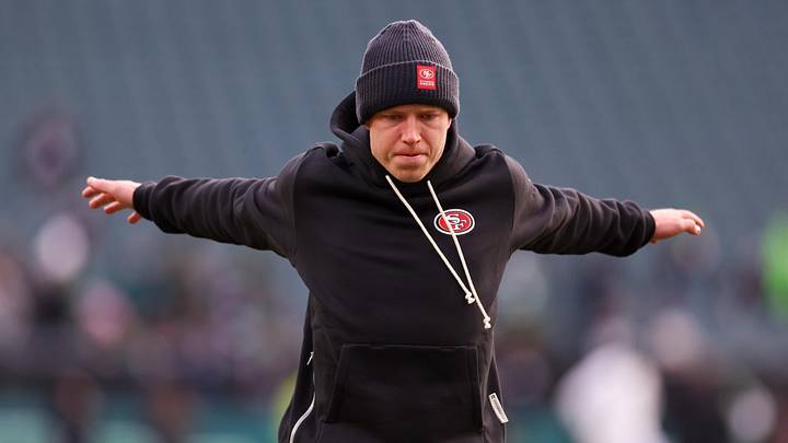 Jan 11, 2026; Philadelphia, PA, USA; San Francisco 49ers running back Christian McCaffrey (23) warms up prior to an NFC Wild Card Round game against the Philadelphia Eagles at Lincoln Financial Field. Mandatory Credit: Bill Streicher-Imagn Images Jan 11, 2026; Philadelphia, PA, USA; San Francisco 49ers running back Christian McCaffrey (23) warms up prior to an NFC Wild Card Round game against the Philadelphia Eagles at Lincoln Financial Field. Mandatory Credit: Bill Streicher-Imagn Images