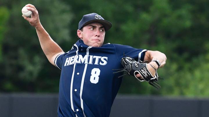 St. Augustine's Alex Weingartner delivers a pitch during the Non-Public A State baseball final between St. Augustine and Delbarton played at Rutgers University in Piscataway, NJ on Wednesday, June 10, 2026. Delbarton defeated St. Augustine, 4-1. St. Augustine's Alex Weingartner delivers a pitch during the Non-Public A State baseball final between St. Augustine and Delbarton played at Rutgers University in Piscataway, NJ on Wednesday, June 10, 2026. Delbarton defeated St. Augustine, 4-1.