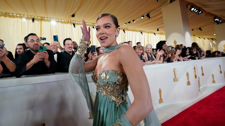 Hailee Steinfeld on the red carpet at the 96th Oscars at the Dolby Theatre at Ovation Hollywood in Los Angeles on Sunday, March 10, 2024.