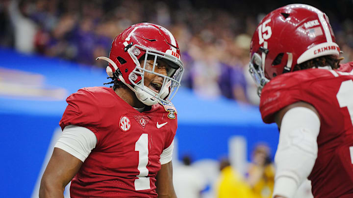 Dec 31, 2022; New Orleans, LA, USA; Alabama Crimson Tide defensive back Kool-Aid McKinstry (1)