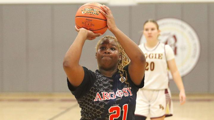 Argosy Collegiate Charter's Vynnom Devoe takes a free throw during an MIAA-MCSAO crossover game against Bristol Aggie on Dec. 13, 2024.