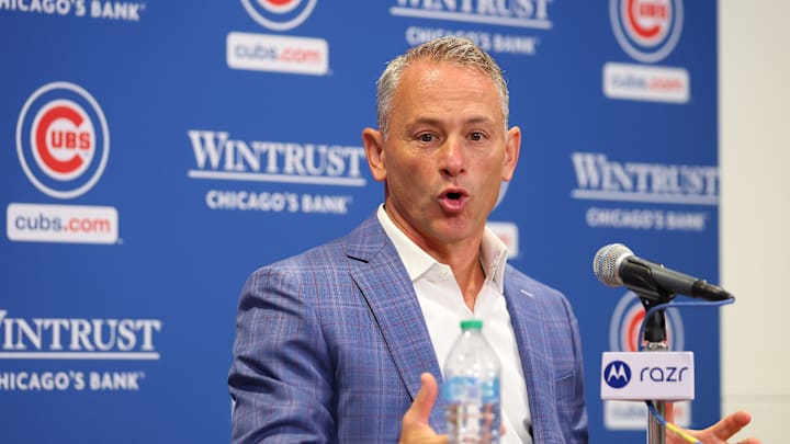 Chicago Cubs President of Baseball Operations discussing their offseason moves