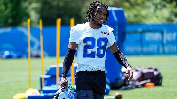 Detroit Lions cornerback Keith Abney II (28) during OTAs at Meijer Performance Center in Allen Park on Friday, May 29, 2026. Detroit Lions cornerback Keith Abney II (28) during OTAs at Meijer Performance Center in Allen Park on Friday, May 29, 2026.