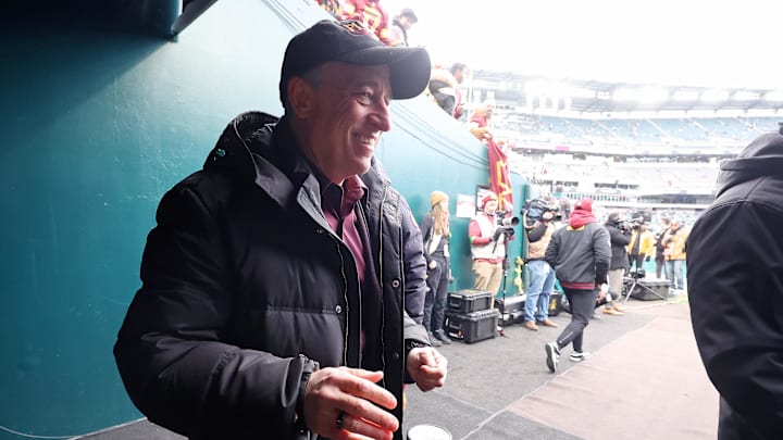 Jan 26, 2025; Philadelphia, PA, USA; Washington Commanders owner Josh Harris before the NFC Championship game at Lincoln Financial Field. Mandatory Credit: Bill Streicher-Imagn Images