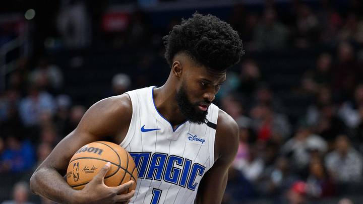 Mar 21, 2025; Washington, District of Columbia, USA; Orlando Magic forward Jonathan Isaac (1) looks on during the second quarter against the Washington Wizards at Capital One Arena. Mandatory Credit: Reggie Hildred-Imagn Images
