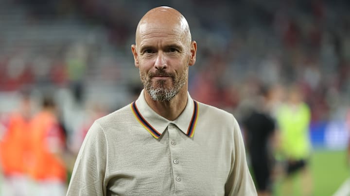 Erik ten Hag pictured at Man Utd's friendly with Wrexham