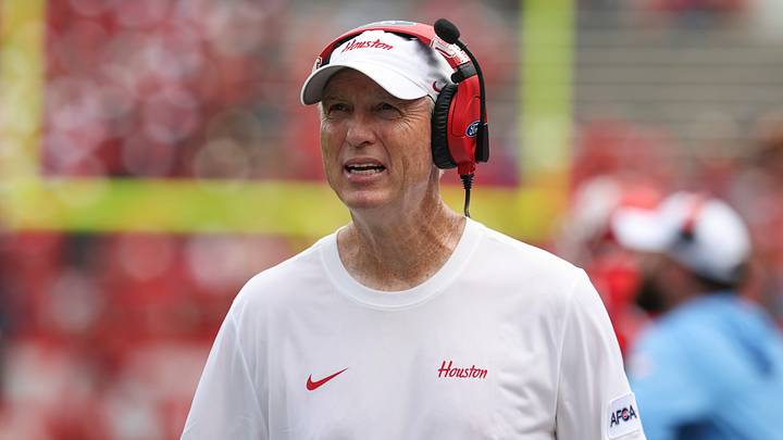 Sep 5, 2026; Houston, Texas, USA; Houston Cougars head coach Willie Fritz reacts on the sideline during the third quarter against the Oregon State Beavers at TDECU Stadium. Mandatory Credit: Troy Taormina-Imagn Images Sep 5, 2026; Houston, Texas, USA; Houston Cougars head coach Willie Fritz reacts on the sideline during the third quarter against the Oregon State Beavers at TDECU Stadium. Mandatory Credit: Troy Taormina-Imagn Images