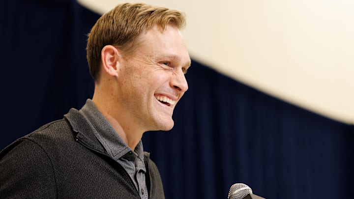 Ben Johnson has been all smiles since taking over as the new head coach of the Chicago Bears, and he should be even happier once the Bears use their three picks in the first two rounds of the NFL Draft