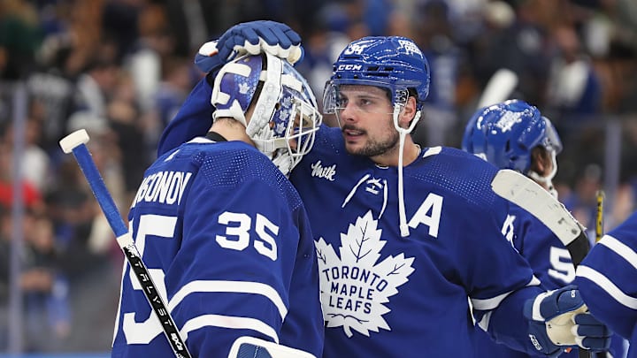 Samsonov Shines & Matthews Scores 65th goal in win over the Penguins