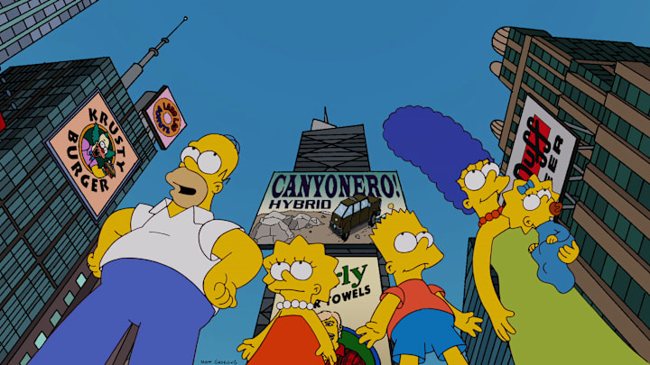 THE SIMPSONS: The SImpsons travel to the Big Apple in the "Moonshine River" season premiere episode of THE SIMPSONS airing Sunday, Sept. 30 (8:00-8:30 PM ET/PT) on FOX. THE SIMPSONS ™ and © 2012 TCFFC ALL RIGHTS RESERVED.