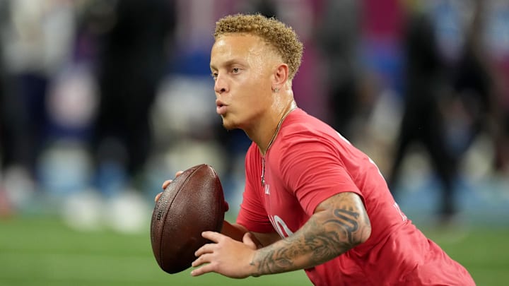 Mar 2, 2024; Indianapolis, IN, USA; South Carolina quarterback Spencer Rattler (QB10) during the