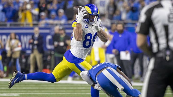 Jan 14, 2024; Detroit, Michigan, USA; Detroit Lions safety Kerby Joseph (31) breaks up a catch