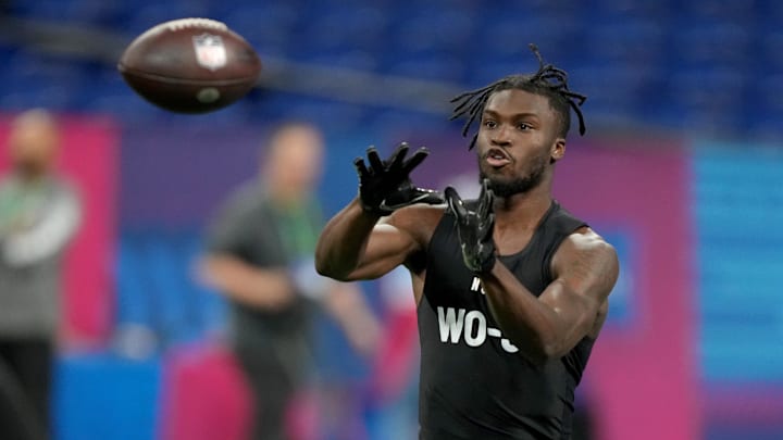 Mar 2, 2024; Indianapolis, IN, USA; North Carolina wide receiver Tez Walker (WO32) during the 2024