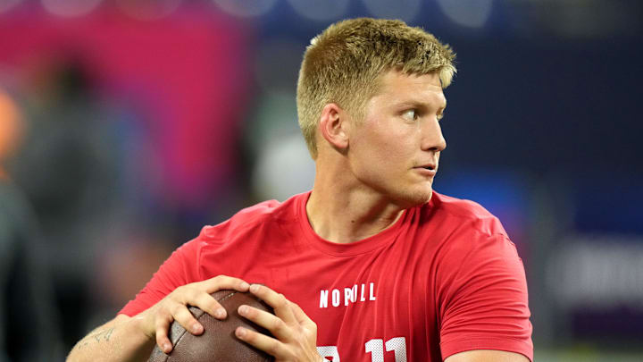 Mar 2, 2024; Indianapolis, IN, USA; Western Kentucky quarterback Austin Reed (QB11) during the 2024