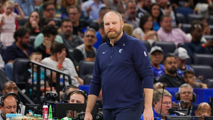 Memphis Grizzlies head coach Taylor Jenkins looks on during the second half against the Orlando Magic at KIA Center. 