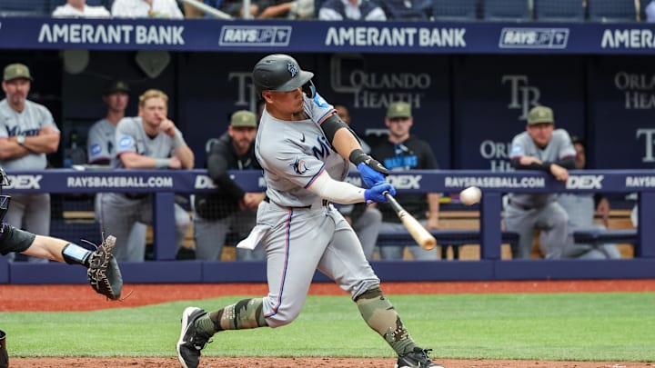 Miami Marlins left fielder Heriberto Hernandez 
