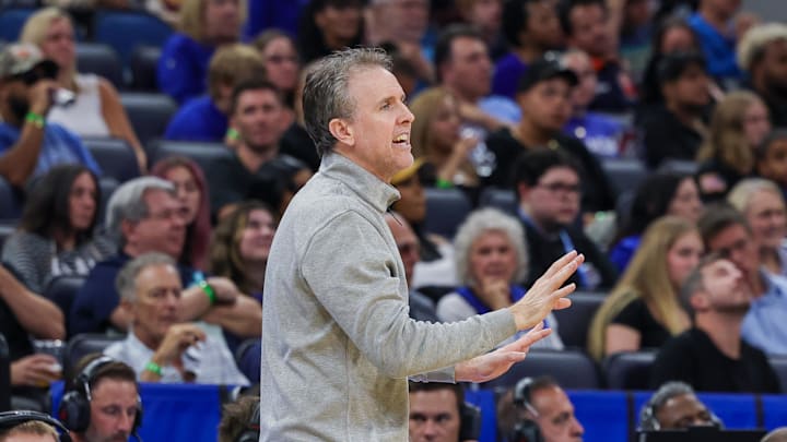 Nov 10, 2024; Orlando, Florida, USA; Washington Wizards head coach Brian Keefe motions to the court during the second half against the Orlando Magic at Kia Center. Mandatory Credit: Mike Watters-Imagn Images