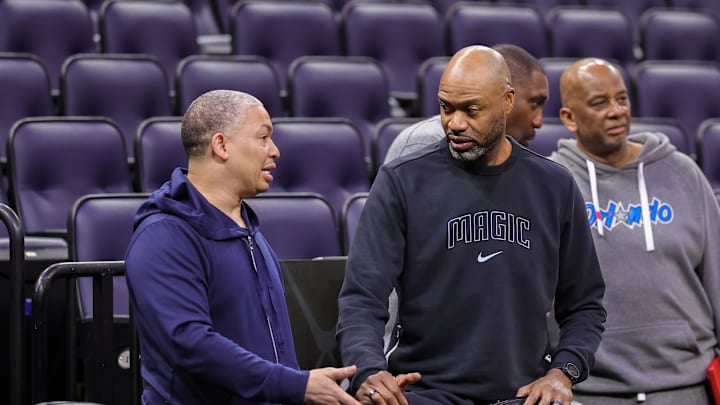 Orlando Magic head coach Jamahl Mosley and LA Clippers head coach Tyronn Lue.