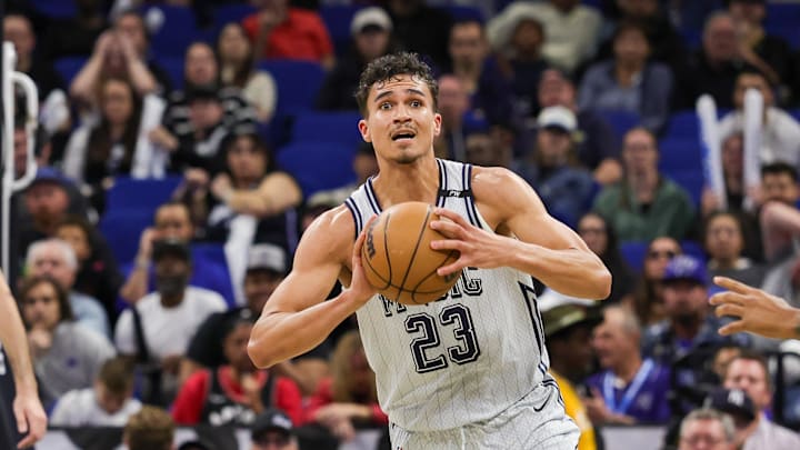 Orlando Magic forward Tristan da Silva looks to pass during the second quarter against the Toronto Raptors.