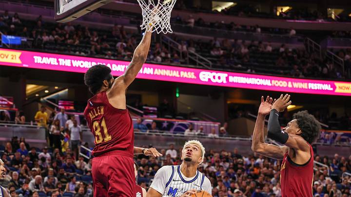 Oct 13, 2026; Orlando, Florida, USA; Orlando Magic forward Noah Penda (93) goes to the basket against Cleveland Cavaliers center Jarrett Allen (31) during the second quarter at Kia Center. Mandatory Credit: Mike Watters-Imagn Images Oct 13, 2026; Orlando, Florida, USA; Orlando Magic forward Noah Penda (93) goes to the basket against Cleveland Cavaliers center Jarrett Allen (31) during the second quarter at Kia Center. Mandatory Credit: Mike Watters-Imagn Images