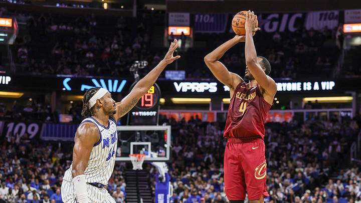 Oct 13, 2026; Orlando, Florida, USA; Cleveland Cavaliers forward Evan Mobley (4) shoots against Orlando Magic center Wendell Carter Jr. (34) during the second half at Kia Center. Mandatory Credit: Mike Watters-Imagn Images Oct 13, 2026; Orlando, Florida, USA; Cleveland Cavaliers forward Evan Mobley (4) shoots against Orlando Magic center Wendell Carter Jr. (34) during the second half at Kia Center. Mandatory Credit: Mike Watters-Imagn Images