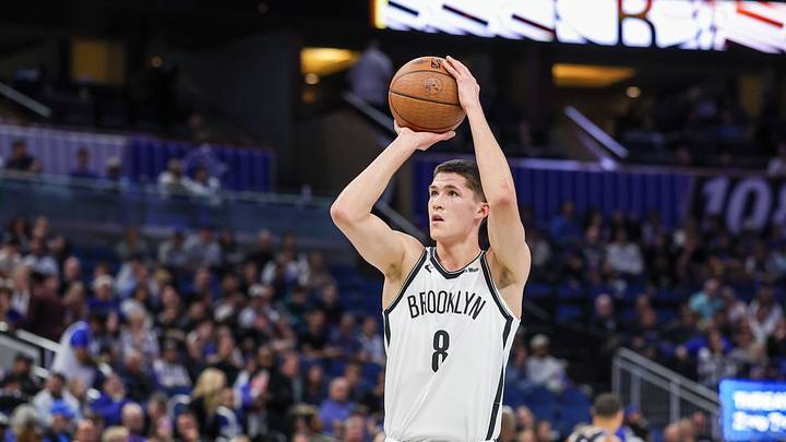 Nov 14, 2025; Orlando, Florida, USA; Brooklyn Nets guard Egor Demin (8) shoots a technical free throw during the first quarter against the Orlando Magic at Kia Center. Mandatory Credit: Mike Watters-Imagn Images Nov 14, 2025; Orlando, Florida, USA; Brooklyn Nets guard Egor Demin (8) shoots a technical free throw during the first quarter against the Orlando Magic at Kia Center. Mandatory Credit: Mike Watters-Imagn Images
