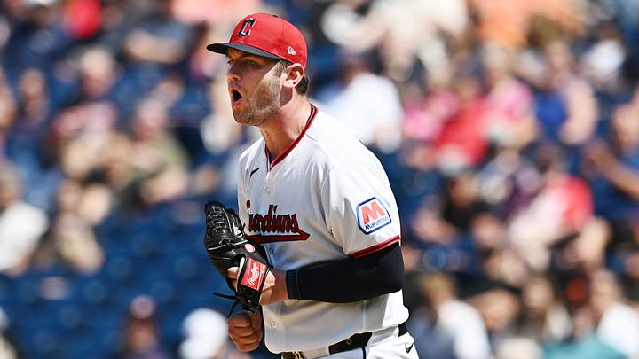 Aug 20, 2026; Cleveland, Ohio, USA; Cleveland Guardians pitcher Gavin Williams (32) reacts after striking out San Francisco Giants shortstop Willy Adames (not pictured) during the fifth inning at Progressive Field. Mandatory Credit: Ken Blaze-Imagn Images Aug 20, 2026; Cleveland, Ohio, USA; Cleveland Guardians pitcher Gavin Williams (32) reacts after striking out San Francisco Giants shortstop Willy Adames (not pictured) during the fifth inning at Progressive Field. Mandatory Credit: Ken Blaze-Imagn Images