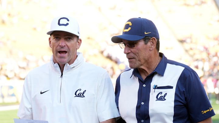 Cal head coach Justin Wilcox (left) and general manager Ron Rivera