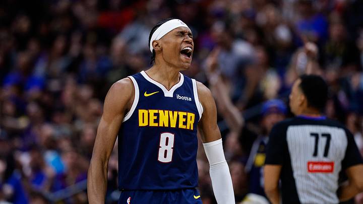 Mar 25, 2026; Denver, Colorado, USA; Denver Nuggets guard Peyton Watson (8) reacts after a play in the fourth quarter against the Dallas Mavericks at Ball Arena. Mandatory Credit: Isaiah J. Downing-Imagn Images Mar 25, 2026; Denver, Colorado, USA; Denver Nuggets guard Peyton Watson (8) reacts after a play in the fourth quarter against the Dallas Mavericks at Ball Arena. Mandatory Credit: Isaiah J. Downing-Imagn Images