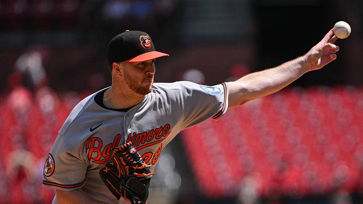 Aug 27, 2026; St. Louis, Missouri, USA; Baltimore Orioles starting pitcher Trevor Rogers (28) throws against the St. Louis Cardinals during the first inning at Busch Stadium. Mandatory Credit: Jeff Curry-Imagn Images Aug 27, 2026; St. Louis, Missouri, USA; Baltimore Orioles starting pitcher Trevor Rogers (28) throws against the St. Louis Cardinals during the first inning at Busch Stadium. Mandatory Credit: Jeff Curry-Imagn Images