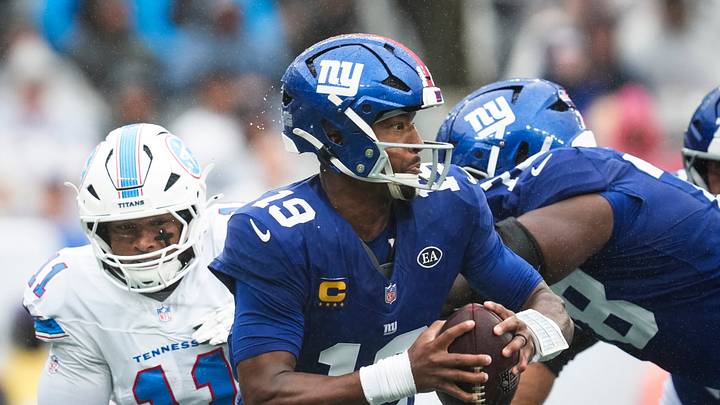 New York Giants quarterback Jameis Winston (19) looks to throw the ball during a game against the Tennessee Titans at MetLife Stadium, Sep 27, 2026, East Rutherford, NJ, USA. New York Giants quarterback Jameis Winston (19) looks to throw the ball during a game against the Tennessee Titans at MetLife Stadium, Sep 27, 2026, East Rutherford, NJ, USA.