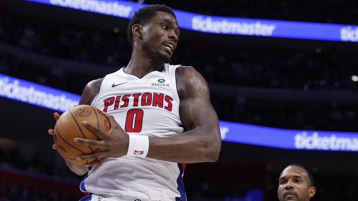 May 7, 2026; Detroit, Michigan, USA; Detroit Pistons center Jalen Duren (0) grabs the rebound in the first half against the Cleveland Cavaliers during game two of the second round of the 2026 NBA Playoffs at Little Caesars Arena. Mandatory Credit: Rick Osentoski-Imagn Images May 7, 2026; Detroit, Michigan, USA; Detroit Pistons center Jalen Duren (0) grabs the rebound in the first half against the Cleveland Cavaliers during game two of the second round of the 2026 NBA Playoffs at Little Caesars Arena. Mandatory Credit: Rick Osentoski-Imagn Images