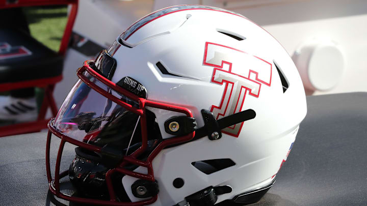 Texas Tech Red Raiders helmet worn against BYU.