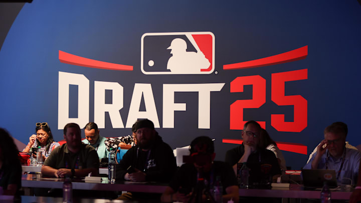 Jul 13, 2025; Atlanta, GA, USA; The press waits for the start of the MLB Draft at The Coca-Cola Roxy. 
