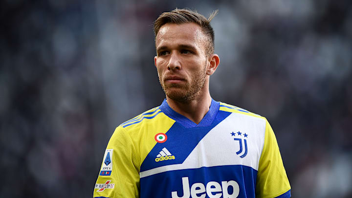 Arthur Melo of Juventus FC looks on during the Serie A...