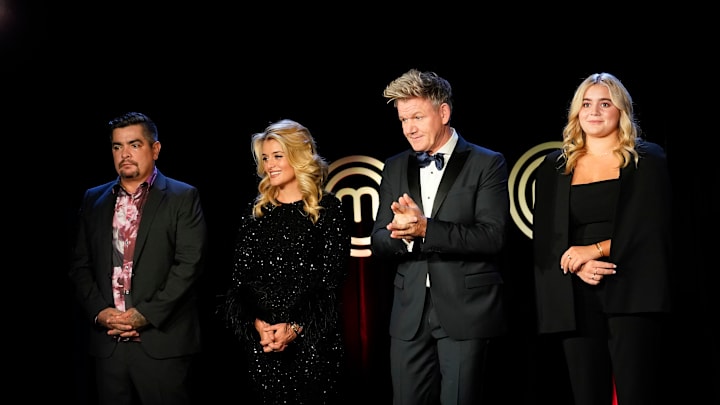 MASTERCHEF JUNIOR: Aarón Sánchez, Daphne Oz, Gordon Ramsay and Tilly Ramsay in the “Magic Castle” episode of MASTERCHEF JUNIOR airing Monday, March 25 (8:00-9:01PM) ET/PT on FOX. CR: Greg Gayne. © 2024 FOX Media LLC.