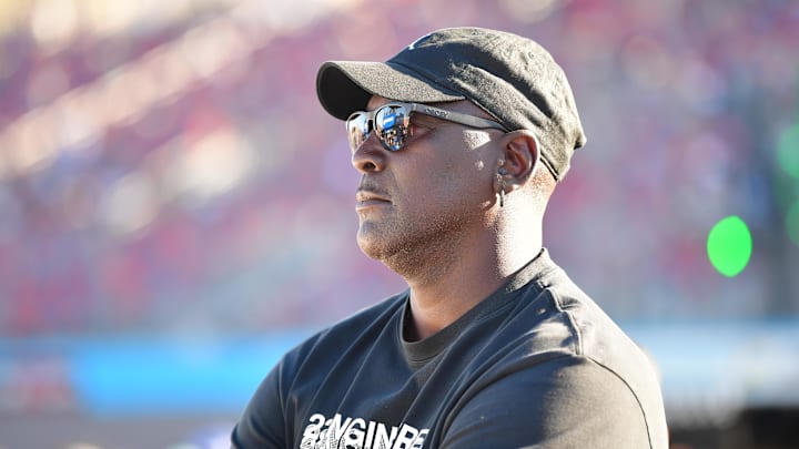 Nov 9, 2024; Avondale, Arizona, USA; 23XI Racing team owner Michael Jordan during qualifying for the Cup Series championship race at Phoenix Raceway. Mandatory Credit: Gary A. Vasquez-Imagn Images