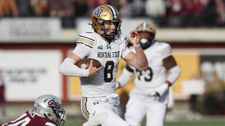 Montana State Bobcats quarterback Justin Lamson (8) Montana State Bobcats quarterback Justin Lamson (8)