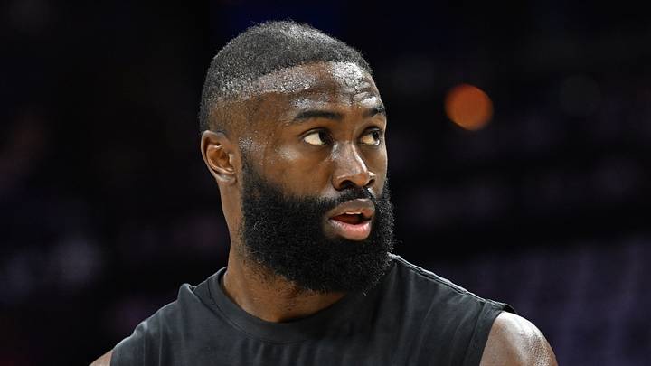 Apr 26, 2026; Philadelphia, Pennsylvania, USA; Boston Celtics guard Jaylen Brown (7) during warmups against the Philadelphia 76ers at Xfinity Mobile Arena. Mandatory Credit: Eric Hartline-Imagn Images Apr 26, 2026; Philadelphia, Pennsylvania, USA; Boston Celtics guard Jaylen Brown (7) during warmups against the Philadelphia 76ers at Xfinity Mobile Arena. Mandatory Credit: Eric Hartline-Imagn Images