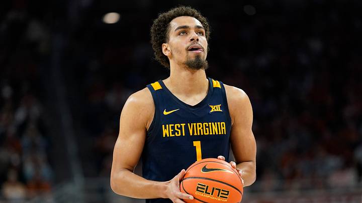 Feb 11, 2023; Austin, Texas, USA; West Virginia Mountaineers forward Emmitt Matthews Jr. (1) shoots a free throw during the first half against the Texas Longhorns at Moody Center. Mandatory Credit: Scott Wachter-USA TODAY Sports Feb 11, 2023; Austin, Texas, USA; West Virginia Mountaineers forward Emmitt Matthews Jr. (1) shoots a free throw during the first half against the Texas Longhorns at Moody Center. Mandatory Credit: Scott Wachter-USA TODAY Sports