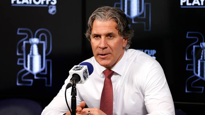 Apr 30, 2024; Winnipeg, Manitoba, CAN; Colorado Avalanche head coach Jared Bednar talks to media after their victory over the Winnipeg Jets in game five of the first round of the 2024 Stanley Cup Playoffs at Canada Life Centre. Mandatory Credit: James Carey Lauder-USA TODAY Sports Apr 30, 2024; Winnipeg, Manitoba, CAN; Colorado Avalanche head coach Jared Bednar talks to media after their victory over the Winnipeg Jets in game five of the first round of the 2024 Stanley Cup Playoffs at Canada Life Centre. Mandatory Credit: James Carey Lauder-USA TODAY Sports