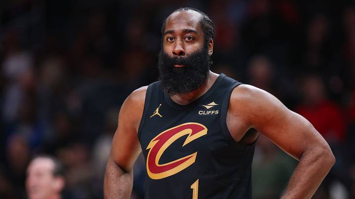 Oct 29, 2026; Atlanta, Georgia, USA; Cleveland Cavaliers guard James Harden (1) in action against the Atlanta Hawks in the first quarter at State Farm Arena. Mandatory Credit: Brett Davis-Imagn Images